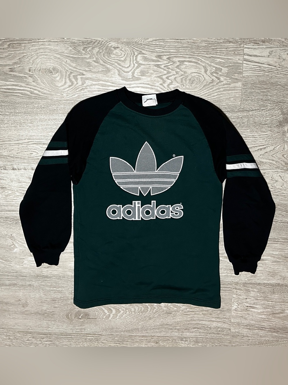 Vintage adidas Green and Black Trefoil Crewneck Sweatshirt